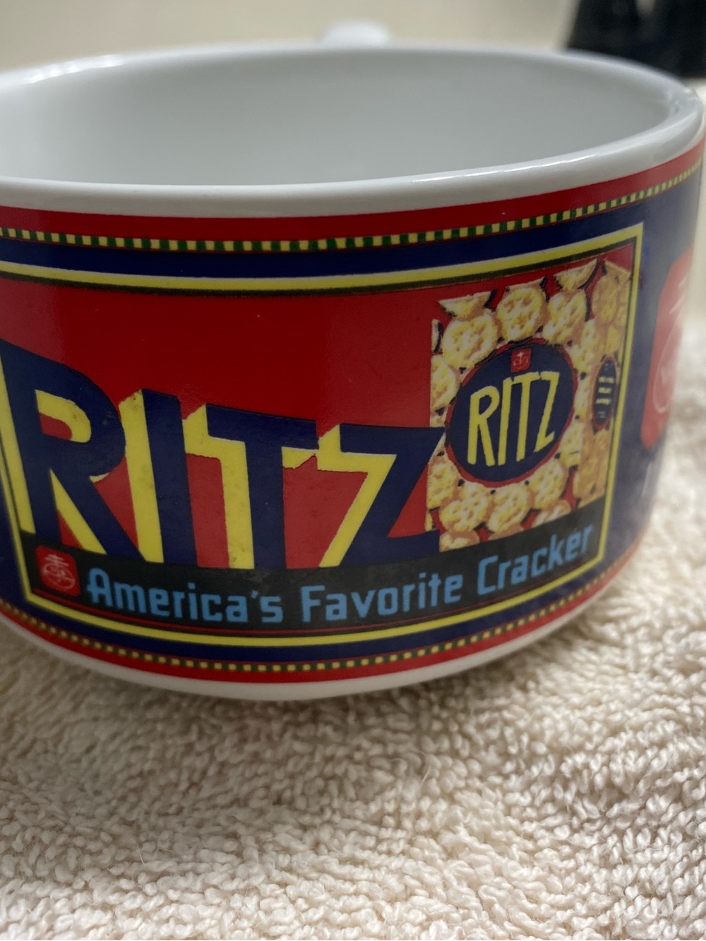 Ritz Branded Ceramic Bowl - Red & Blue